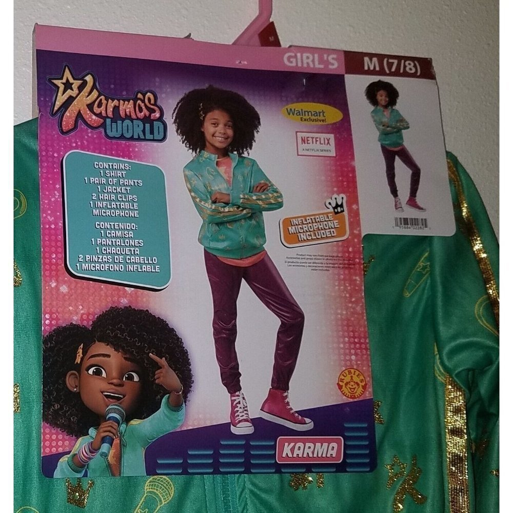 NEW Karma's World Halloween Costume Girls XS 4/5 Small 6/6X Medium 7/8 Netflix - Picture 8 of 8